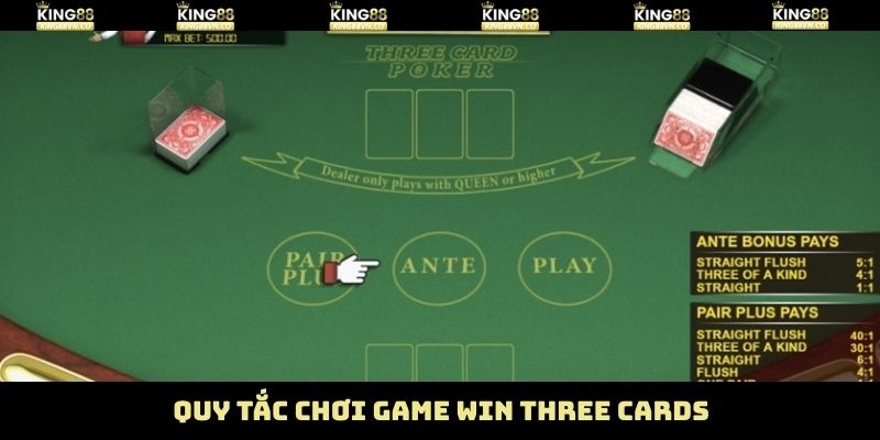 Những cửa cược trong game Win three cards